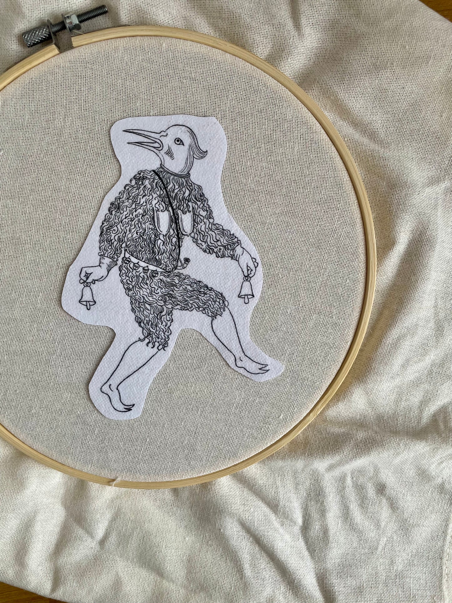 Medieval story book character stick and stitch