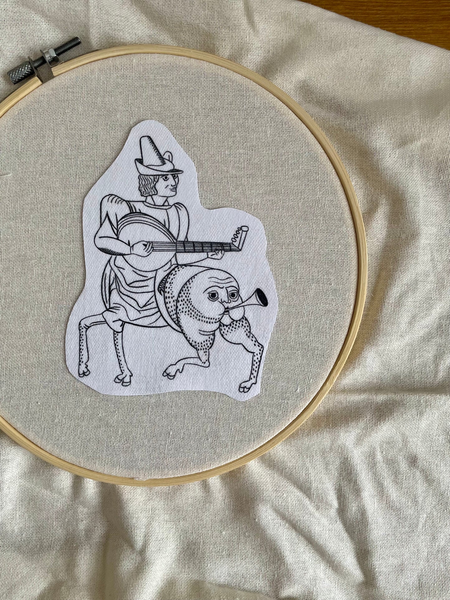 Medieval musician’s stick and stitch