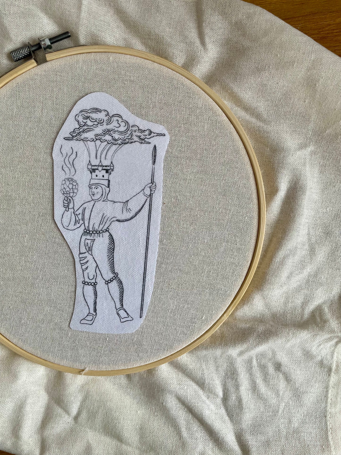 Medieval story book character stick and stitch