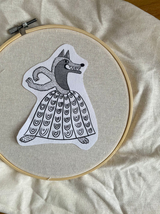 Medieval story book character stick and stitch