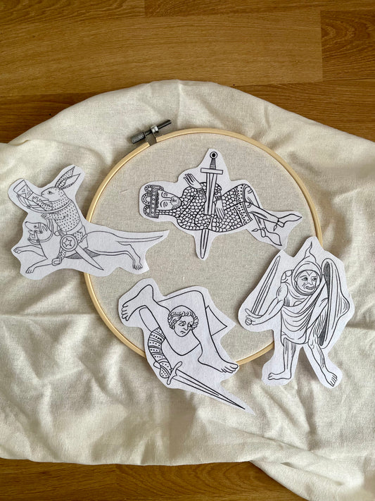 Medieval weaponry stick and stitch