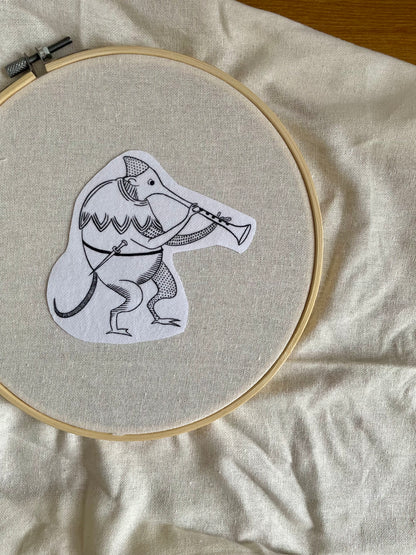Medieval musician’s stick and stitch